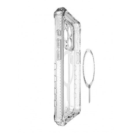 Чехол-накладка ITSKINS SUPREME R CLEAR MagSafe для iPhone 15 Pro, белый/прозрачный - фото 3