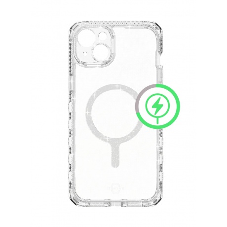Чехол-накладка ITSKINS SUPREME R SPARK MagSafe для iPhone 15 Plus, прозрачный - фото 1