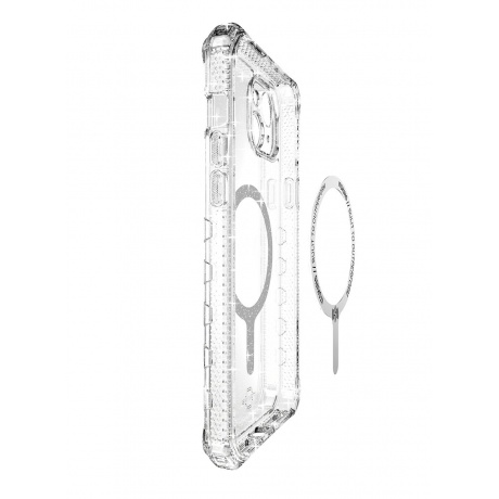 Чехол-накладка ITSKINS SUPREME R SPARK MagSafe для iPhone 15 Plus, прозрачный - фото 3