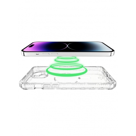 Чехол-накладка ITSKINS SUPREME R SPARK MagSafe для iPhone 15 Plus, прозрачный - фото 4