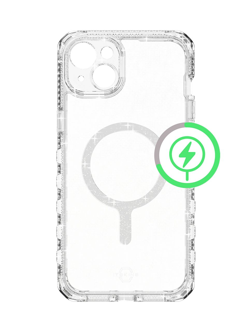 Чехол-накладка ITSKINS SUPREME R SPARK MagSafe для iPhone 15 Plus, прозрачный чехол накладка itskins supreme r clear magsafe для iphone 15 pro графит прозрачный