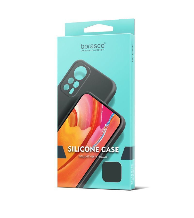 цена Чехол BoraSCO Silicone Case матовый для Xiaomi POCO M6 Pro черный