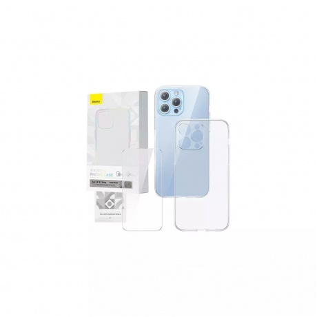 Чехол Baseus Corning Series для iPhone 13 Pro + защитное стекло 2шт Transparent/прозрачный (P60112201201-01) - фото 1