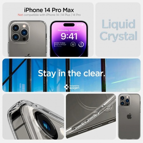 Чехол Spigen Liquid Crystal iPhone 14 Pro Max Crystal Clear (ACS04809) - фото 12
