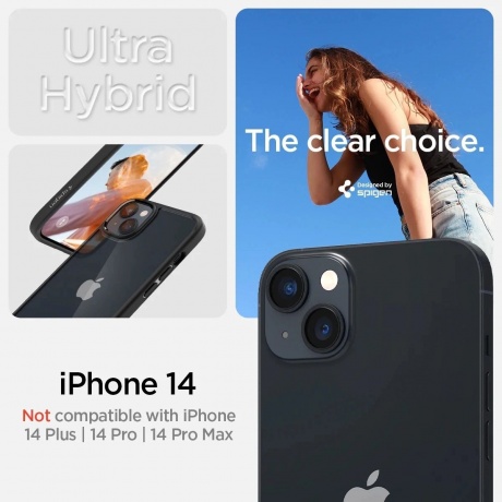 Чехол Spigen Ultra Hybrid iPhone 14 Matte Black (ACS05041) - фото 7