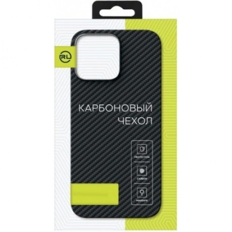 Чехол Red Line для iPhone 15, для MagSafe, карбон, матовый, серы...