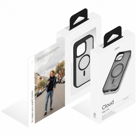 Чехол для Apple iPhone 15 uBear Cloud Mag Case Magsafe черный - фото 4