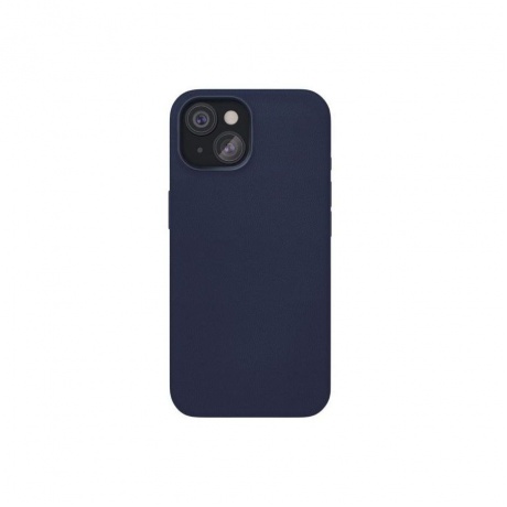 Чехол защитный VLP Ecopelle Case с MagSafe для iPhone 15, синий отличное состояние; - фото 1