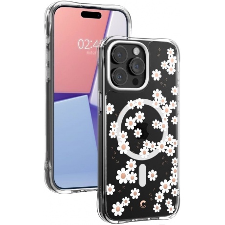 

Чехол Spigen Cyrill Cecile Mag для iPhone 15 Pro Max White Daisy (ACS06624), Прозрачный
