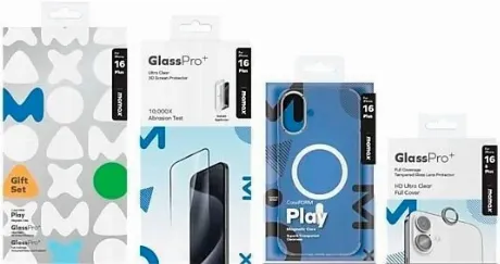 Чехол для смартфона Momax MXAP24LTGS для iPhone 16 Plus + Стекло...