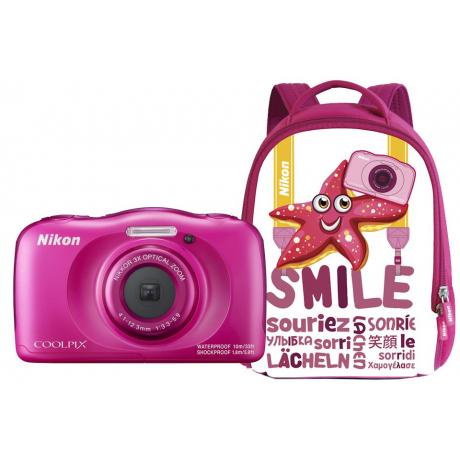 Цифровой фотоаппарат Nikon Coolpix W100 с рюкзаком Pink - фото 7