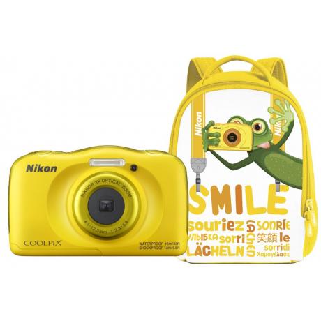 Цифровой фотоаппарат Nikon Coolpix W100 с рюкзаком Yellow - фото 4