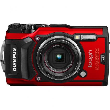 Цифровой фотоаппарат Olympus Tough TG-5 Red в комплекте с рассеивателем для макросъёмки LG-1 - фото 1