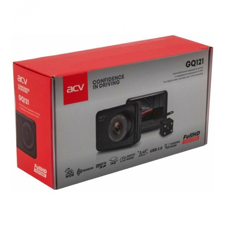 Видеорегистратор ACV GQ121 c камерой з.в.FHD/2.45&quot;/140град/G-sensor/Магнитное крепление - фото 4