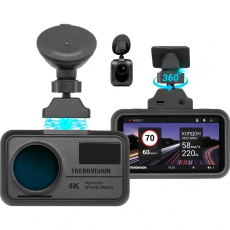 Видеорегистратор TrendVision TDR-725 Real 4K 2CH + задняя камера...