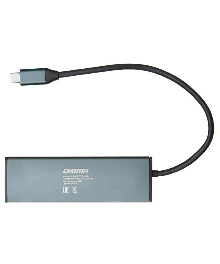 Стыковочная станция Digma HUB-2U3.0СCR-UC-G - фото 4