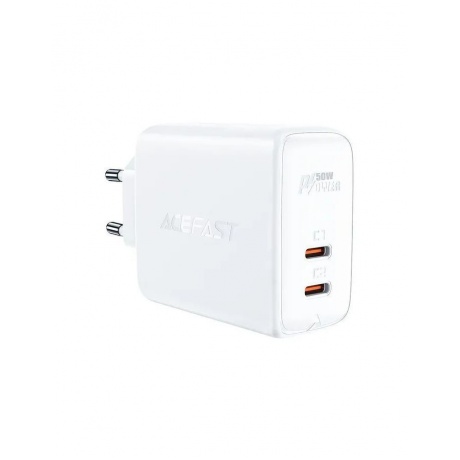 Зарядное устройство ACEFAST A29 PD50W GaN USB-C+USB-C dual port charger (EU). Цвет: белый - фото 1