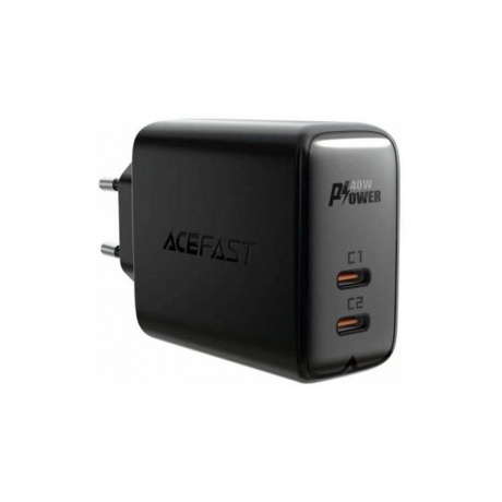 Зарядное устройство ACEFAST A29 PD50W GaN USB-C+USB-C dual port charger (EU). Цвет: черный - фото 3