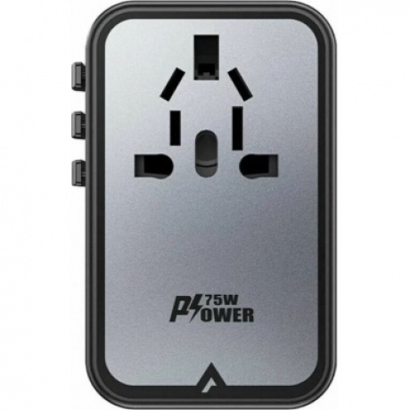 Зарядное устройство ACEFAST Z1 PD75W GaN (3*USB-C+2*USB-A) multifunctional charging adapter. Цвет: черно-серый - фото 2