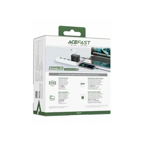 Зарядное устройство ACEFAST Z1 PD75W GaN (3*USB-C+2*USB-A) multifunctional charging adapter. Цвет: черно-серый - фото 13