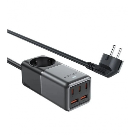 Зарядное устройство ACEFAST Z2 PD75W GaN (3*USB-C+2*USB-A) desktop charging adapter (EU). Цвет: черно-серый - фото 2
