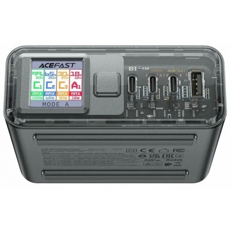 Зарядное устройство ACEFAST Z4 PD218W GaN (3*USB-C+USB-A) desktop charging adapter (EU). Цвет: серый космос - фото 5