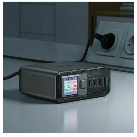 Зарядное устройство ACEFAST Z4 PD218W GaN (3*USB-C+USB-A) desktop charging adapter (EU). Цвет: серый космос - фото 10