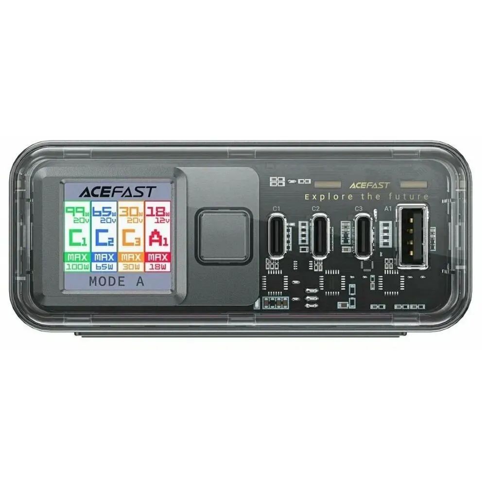 Зарядное устройство ACEFAST Z4 PD218W GaN (3*USB-C+USB-A) desktop charging adapter (EU). Цвет: серый космос цена и фото