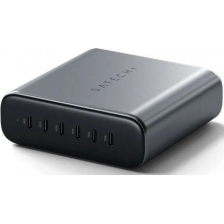 Зарядное устройство Satechi 200W USB-C 6-Port PD GaN Charger EU. Цвет: серый космос - фото 2