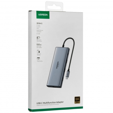 Док-станция Ugreen CM639 Space Gray (15534) - фото 11