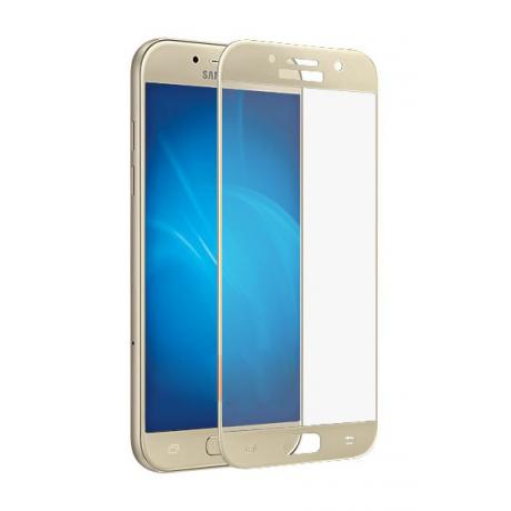 Защитное стекло BoraSCO Full Cover для Samsung Galaxy A7 (2017) A720 Золотая рамка - фото 1