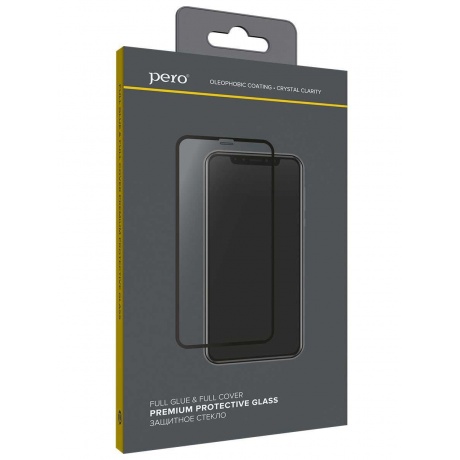 Защитное стекло PERO Full Glue для Realme C15, черное - фото 2