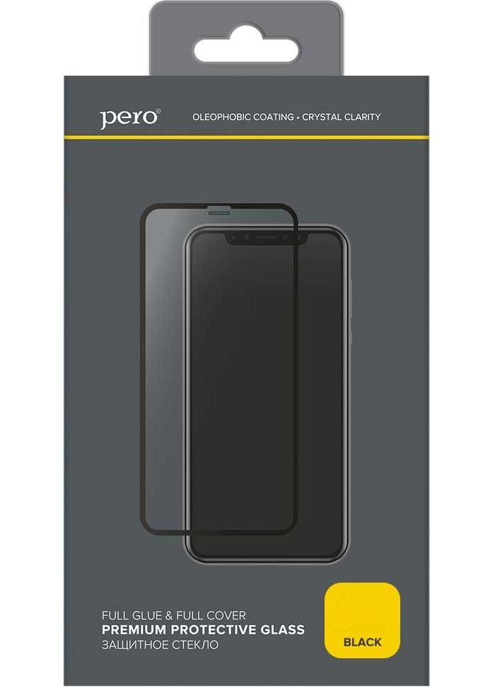 Защитное стекло PERO Full Glue для Realme C15, черное силиконовый чехол на realme c15 горы 20 для реалми ц15