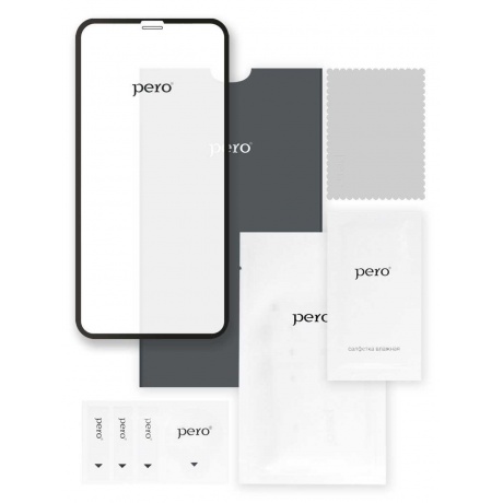 Защитное стекло PERO Full Glue для iPhone 12 Pro Max черное - фото 4