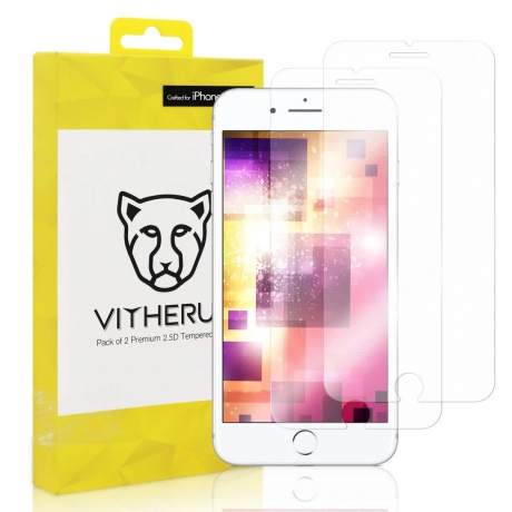 Защитное стекло Vitherum Gold 2.5D для Apple iPhone 7 Plus/8 Plus, прозрачное (2 шт.) - фото 1