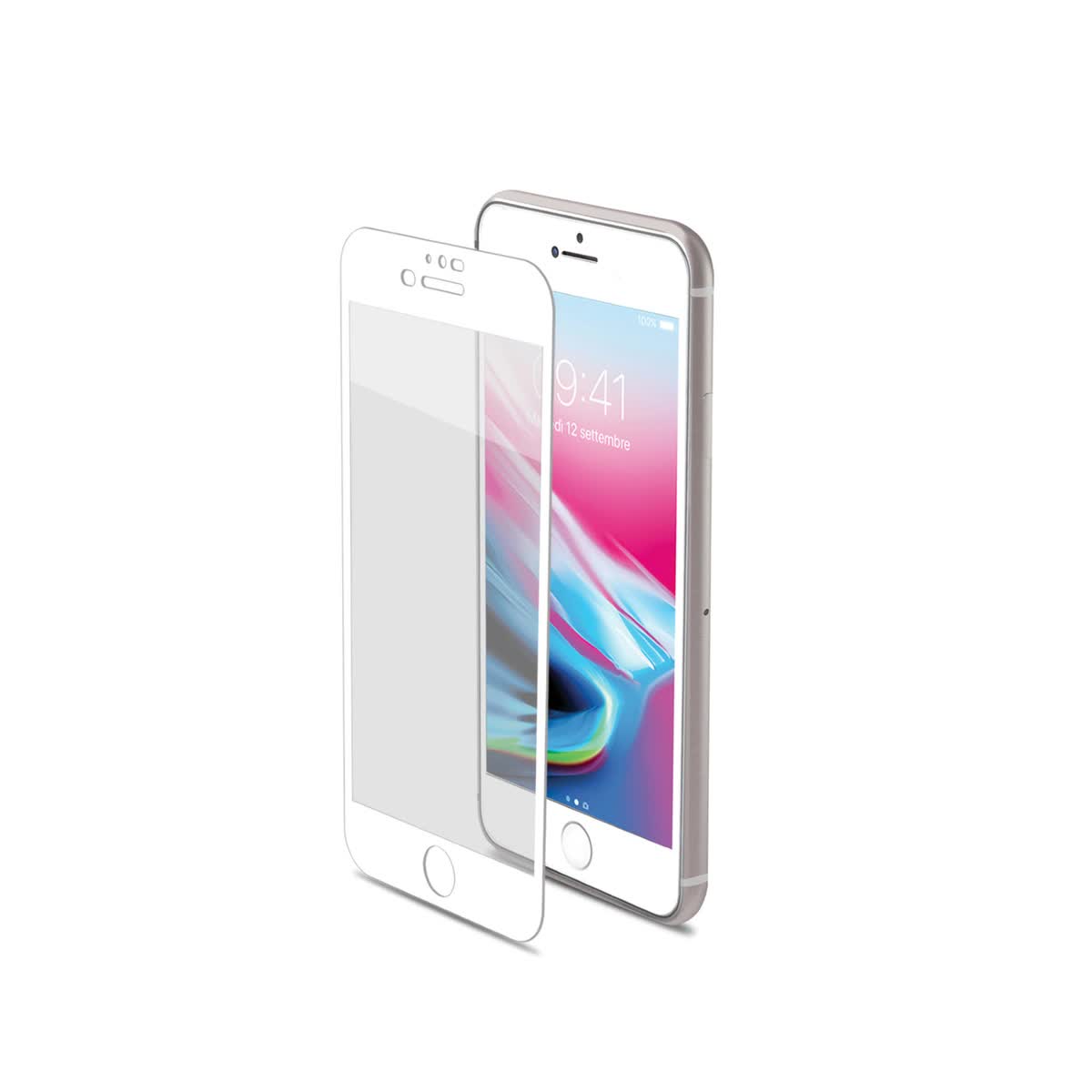 Стекло защитное Celly 3DFull Glass Anti Blue-ray для Apple iPhone 7 глянцевое белое