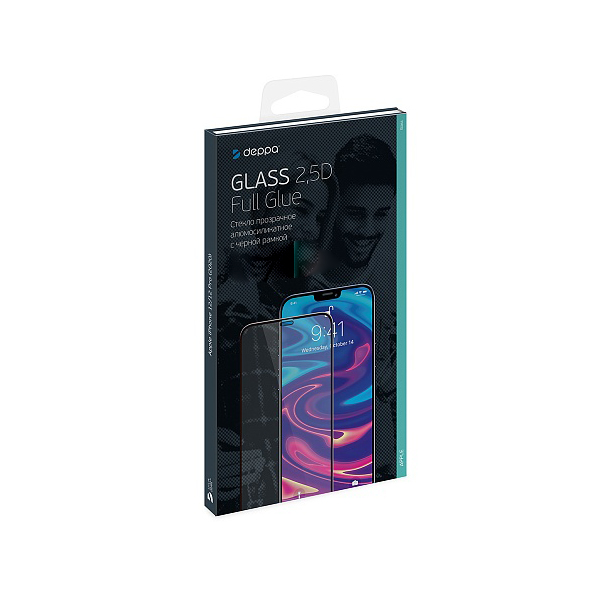 Защитное стекло Deppa 2,5D Full Glue для Apple iPhone 12 Pro Max (2020), 0.3 мм, черная рамка