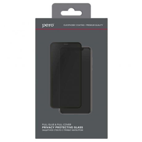 Защитное стекло PERO Full Glue Privacy для Poco X3 Pro, черное - фото 1