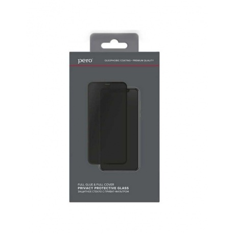 Защитное стекло PERO Full Glue Privacy для iPhone 13 mini, черное - фото 1