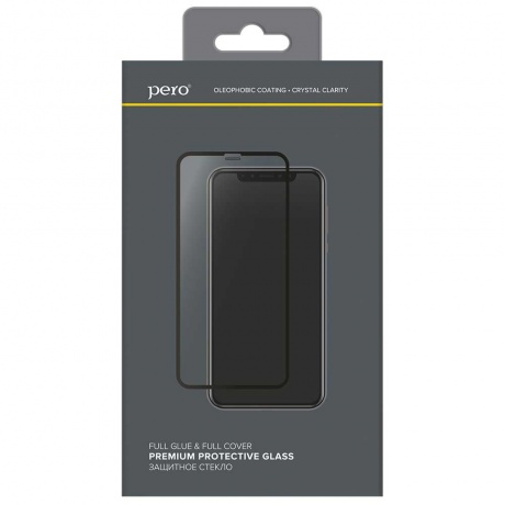 Защитное стекло PERO Full Glue для iPhone 13 Pro, черное - фото 1