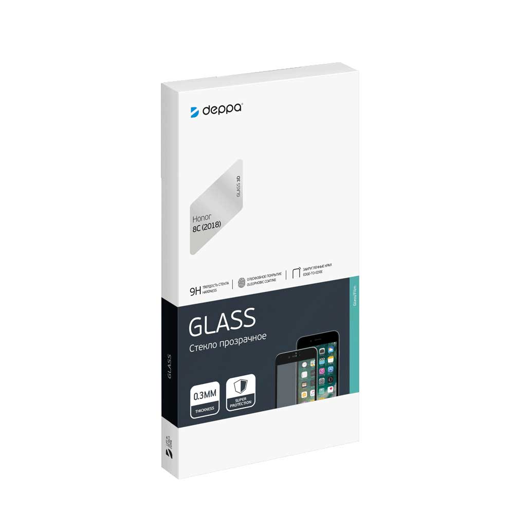 Защитное стекло Deppa 3D Full Glue для Honor 10i (2019), 0.3 мм, черная рамка 62565