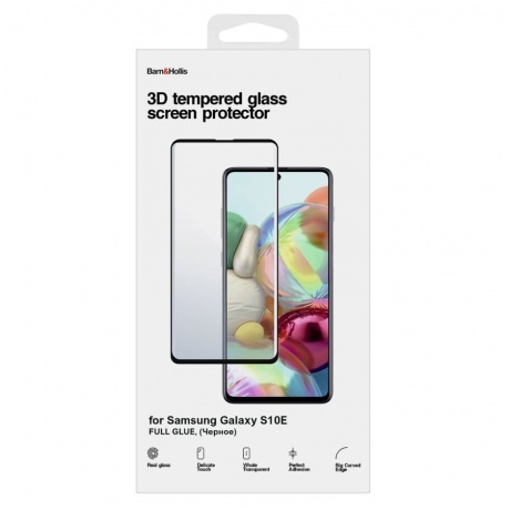 Защитное стекло Barn&amp;Hollis Samsung Galaxy S10E Full Screen (3D) FULL GLUE черное - фото 1