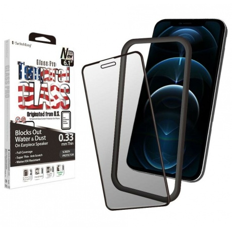 Стекло защитное SwitchEasy Glass Pro для Apple iPhone 12 mini черная рамка - фото 6