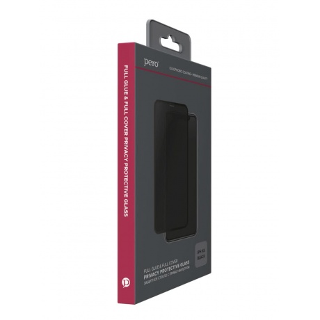 Стекло защитное PERO Full Glue Privacy для iPhone 14 Pro Max, черное - фото 4
