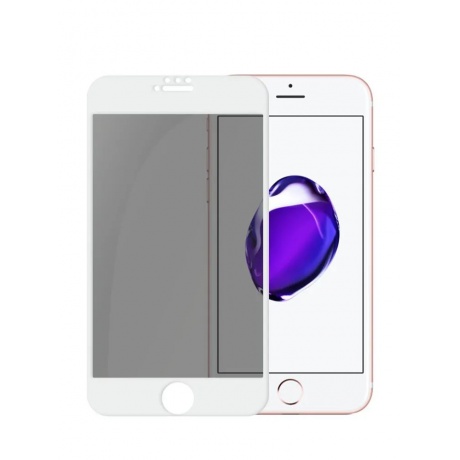 Стекло защитное PERO Full Glue Privacy для iPhone 7/8 Plus, белое - фото 1