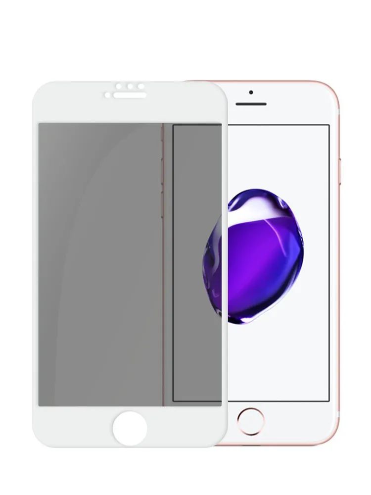 Стекло защитное PERO Full Glue Privacy для iPhone 7/8 Plus, белое защитное стекло 5d full glue для iphone 6 plus 6s plus 7 plus 8 plus черное