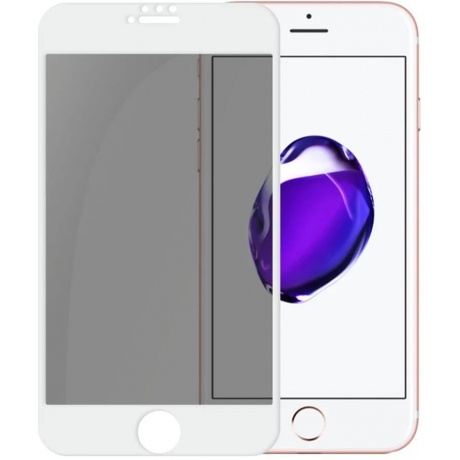 Стекло защитное PERO Full Glue Privacy для iPhone 7/8, белое - фото 1