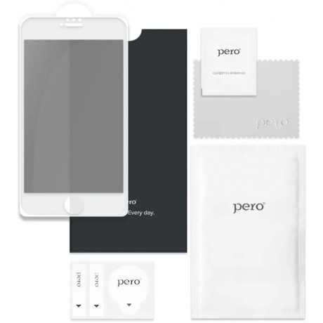 Стекло защитное PERO Full Glue Privacy для iPhone 7/8, белое - фото 2