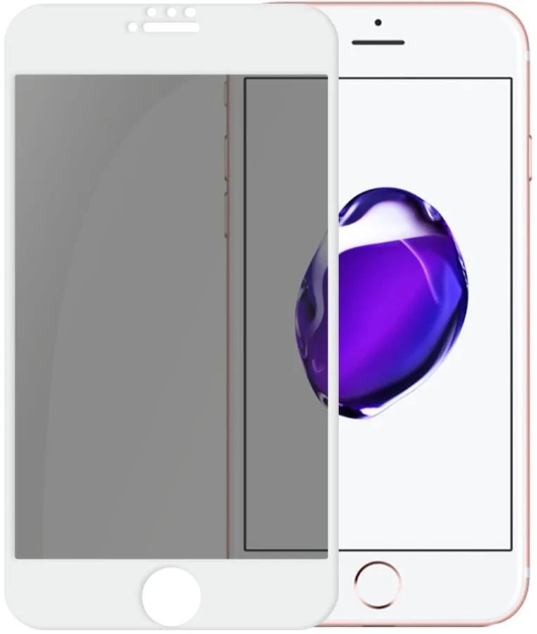 Стекло защитное PERO Full Glue Privacy для iPhone 7/8, белое защитное стекло luazon для apple iphone 7 8 se2020 9d full glue 0 33mm 9н white 4310525