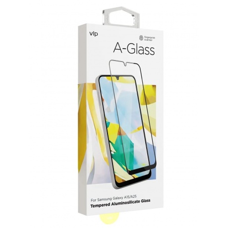 Стекло защитное 2.5D VLP A-Glass для Samsung Galaxy A15/A25 с черной рамкой - фото 5
